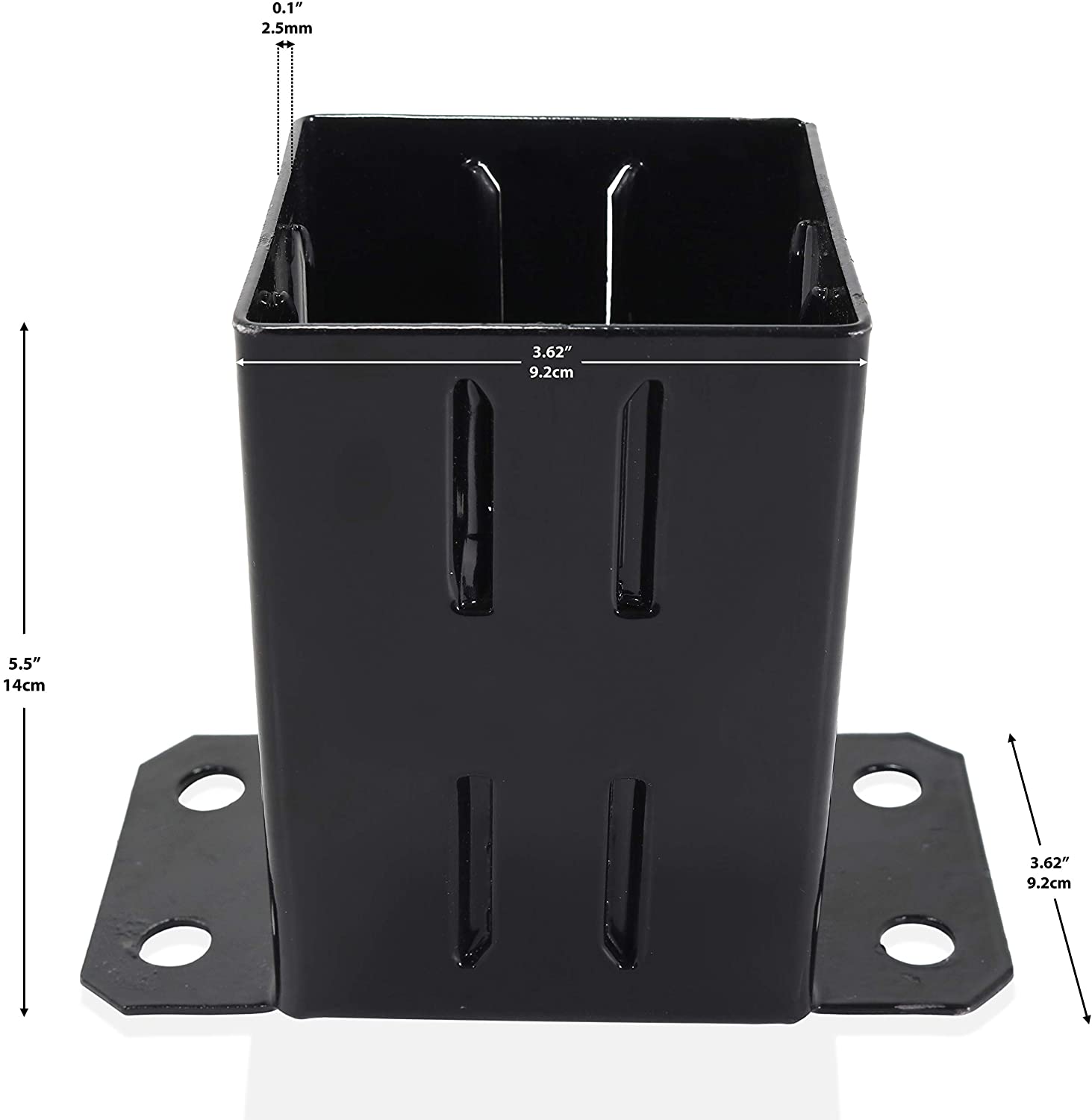Stable 1.4KG Steel Powder Coated Anchor Support for 4x4 Wood Fence Base Bracket 7inch