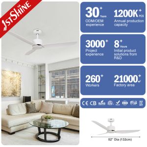 DC Powered 52 Inch Ceiling Fan With 6 Speeds Choice Smart Remote Control