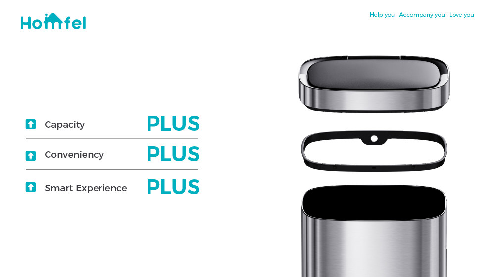 Home Stainless Steel Garbage Bin with Automatic Sensor and Batteries Required Customized Smart Trash Bin