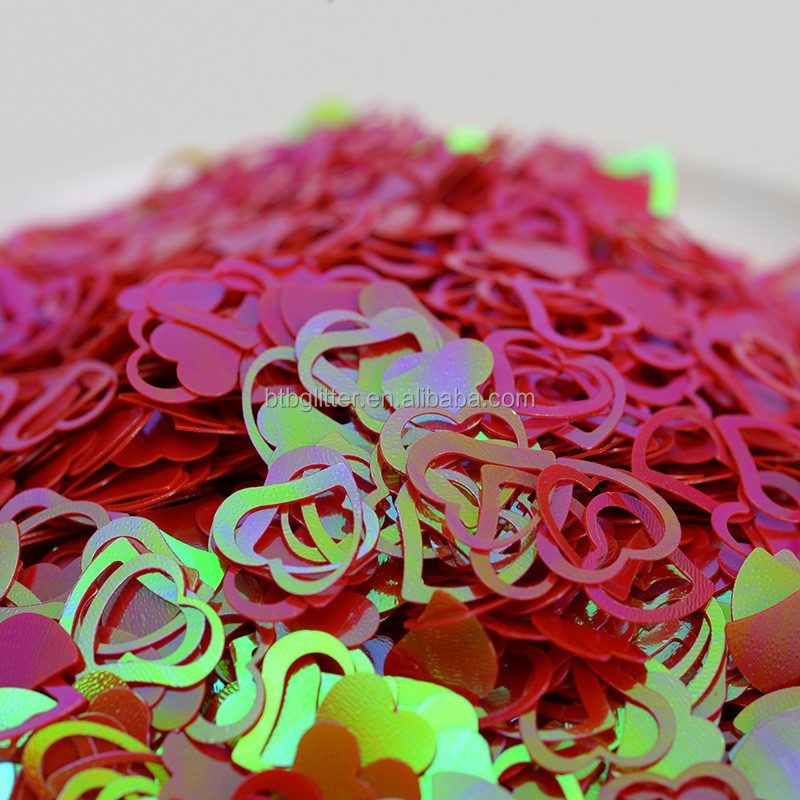 7MM Fashionable Style Double Heart Sequin for Valentine Opened