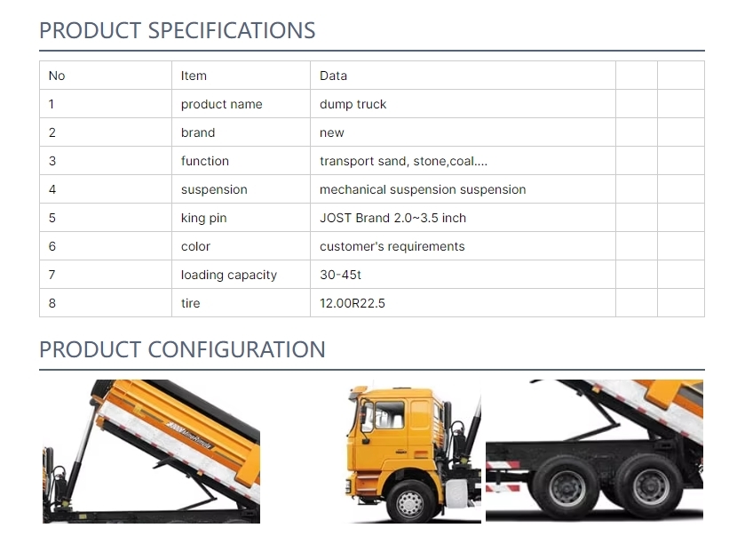 SHACMAN 6*4/8*4 Dump Truck Semi Trailer Engineered For Efficient Transport Of Bulk Materials And Waste In Africa