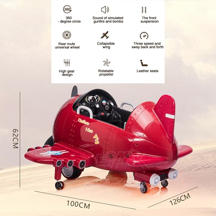 Red And Blue Hot Popular Children Remote Controlled Airplane Plaza Car Kiddie Ride