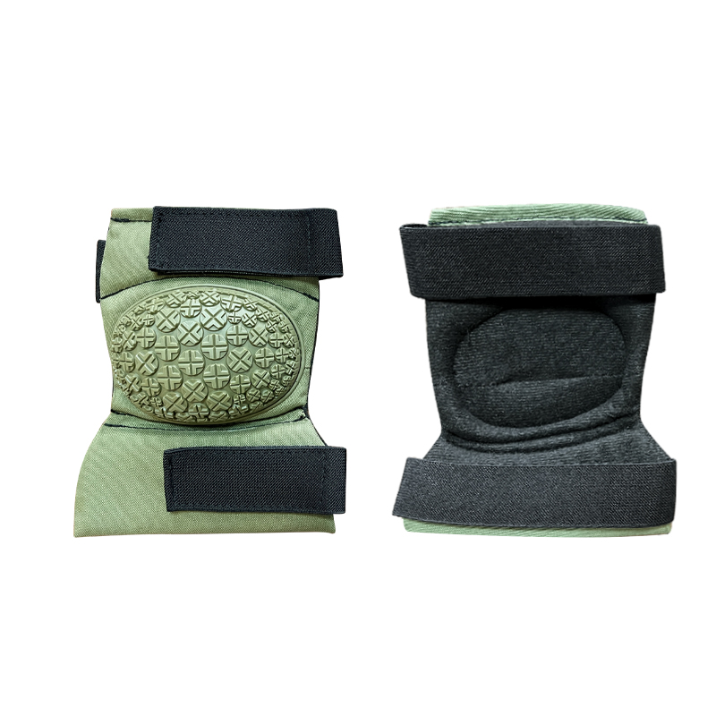 Thick 600D Polyester Green Hard Shell Knee and Elbow Pads for Outdoor Enthusiasts
