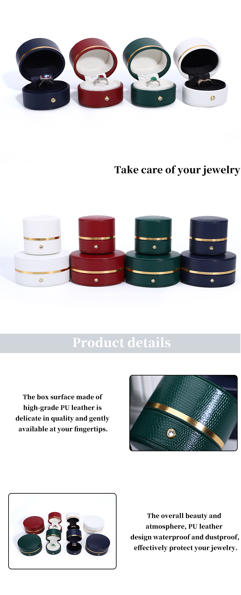 Customizable Green PU Leather Travel Jewelry Organizer Ideal for Travel by Hanhong