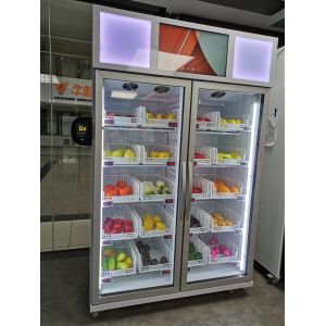 Remote Control Vegetable Smart Vending Fridge With Card Reader