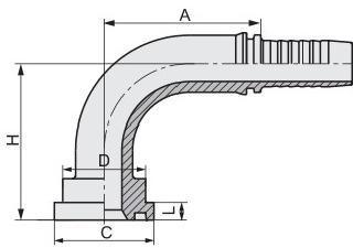 Export 90 Degree Elbow 6000 Psi Flange Coupler