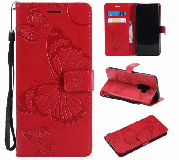 Samsung S9 Plus Embossing 3D Butterfly Leather Bracket Stand Wallet Case with