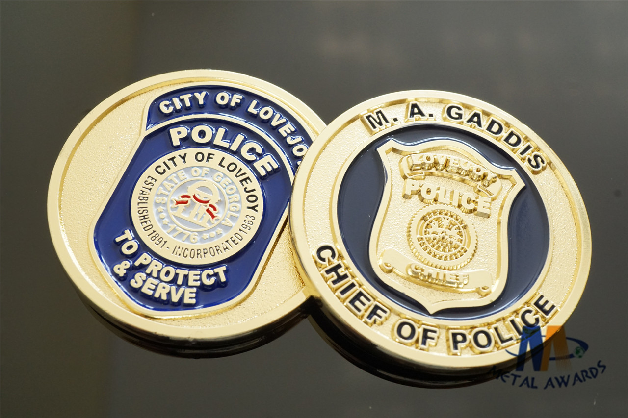 Despoke Two Sides Brass Challenge Coins Background Sandblast For Collection