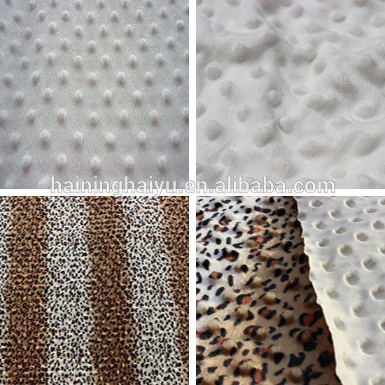 embossing minky fabric velboa