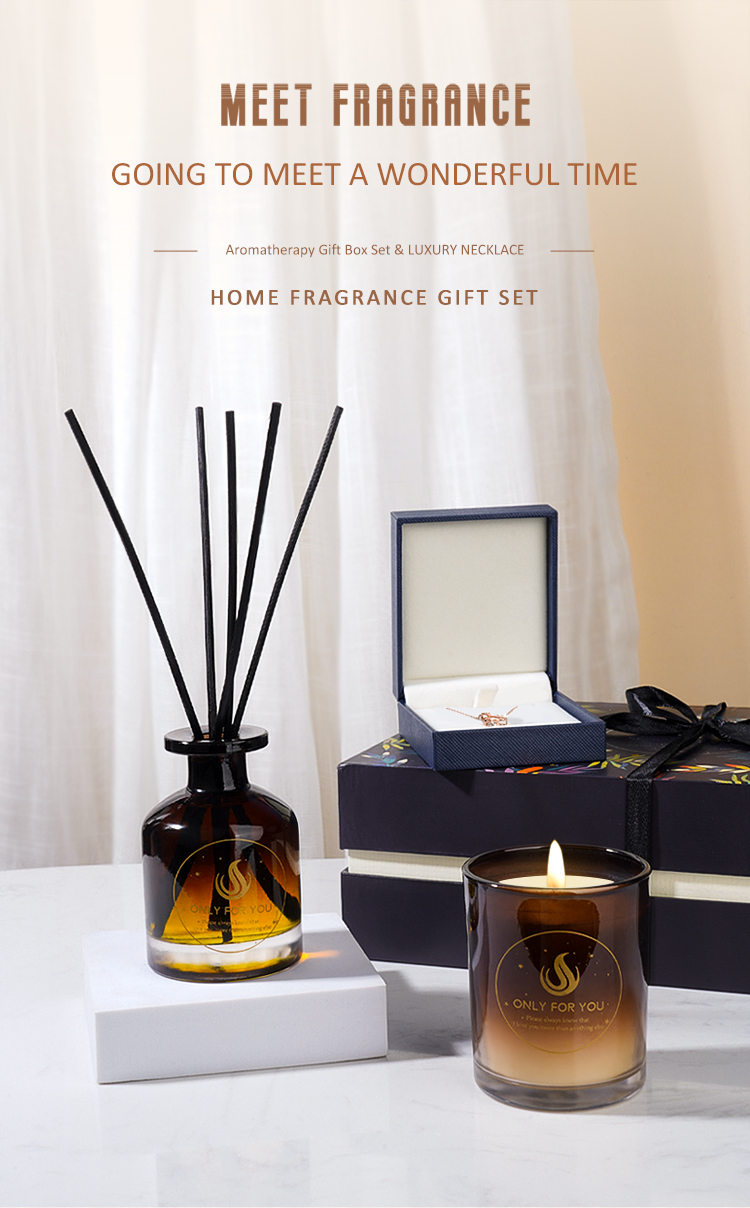 100ml Reed Diffuser Candle Set Gift Box 850g Total Weight Essential Oil And Soy Wax