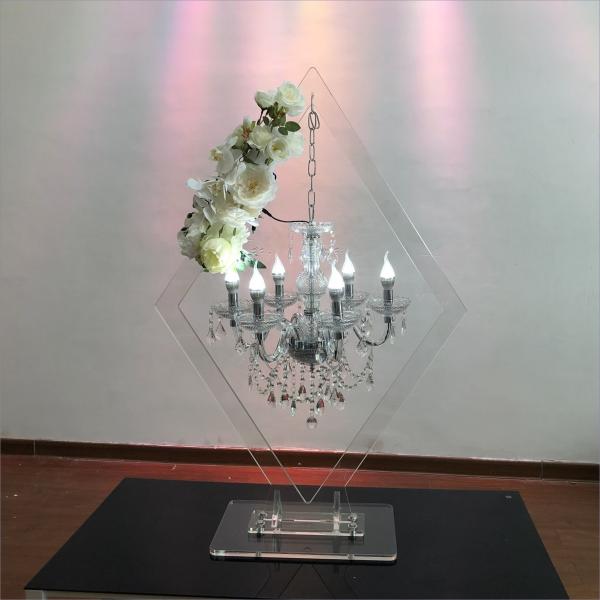 ZT-407C Wedding event centerpieces rhombic clear acrylic stand with crystal
