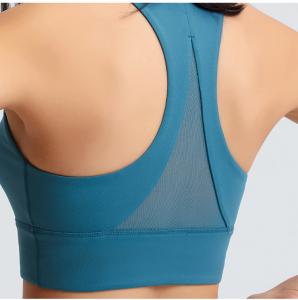 China New Design Removable Pads Mesh Triangle Beauty Back Womens High Support Sports Bra Top Fitness 2022 on sale