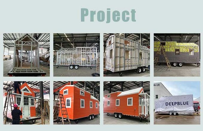 Modular Trailer House Prefabricated Light Steel Structure Homes On Wheels For Sale