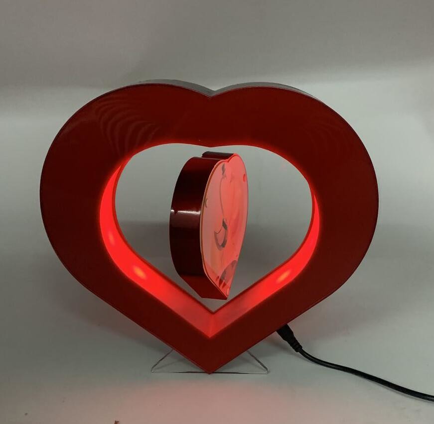heart shape led light magnetic levitation floating pop photo frame display racks wedding gift toys