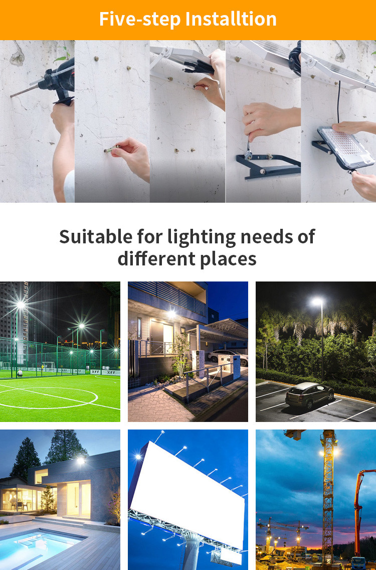 100 Watt Solar Outdoor Flood Lights Garden Integrated Sensor Automatic Dusk Till Dawn