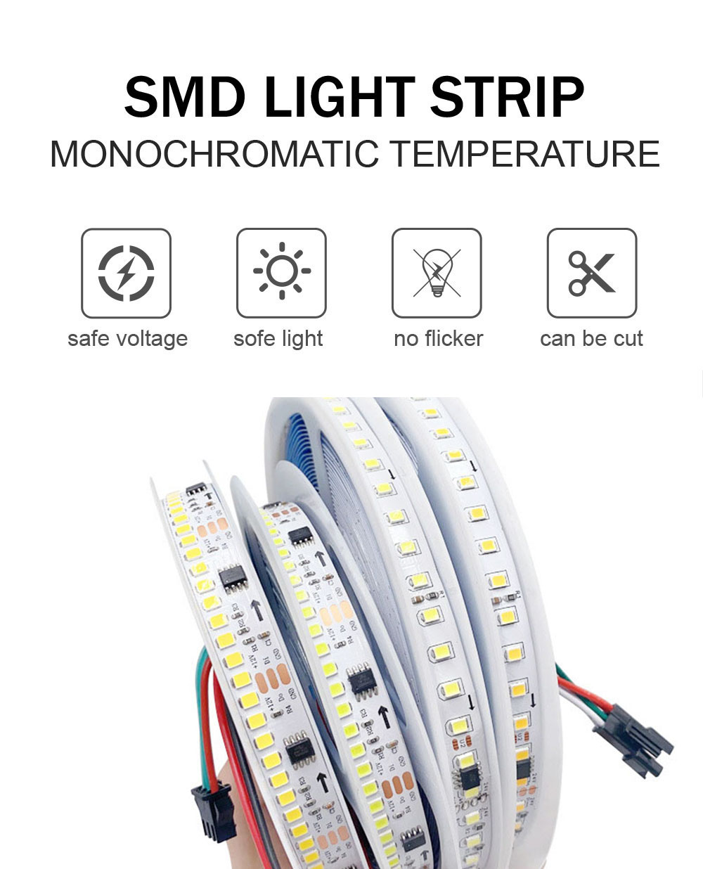 Running Water Flowing 12v24v 8mm 120leds 3000K-6500K Electroplate SMD2835 Led Strip Light