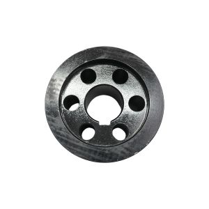 Sweeper Truck Part Cast Iron Black Fan Pulley (Flat Key), Auxiliary Driving Wheel, High-Efficiency Transmission Durable Support Wheel for Fan Shaft