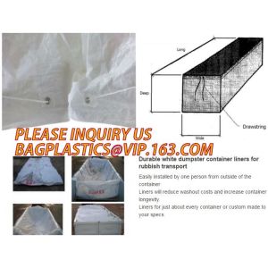 Waste Disposal Dumpster, Open Top Roll Off Drawstring Container Liners, Dumpster