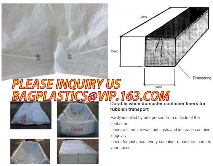 Waste Disposal Dumpster, Open Top Roll Off Drawstring Container Liners, Dumpster Liners, Facility Liners