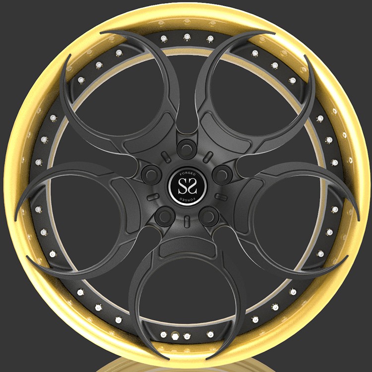 2 piece A6061 T6 aluminum alloy forged wheel blank for Lamborghini