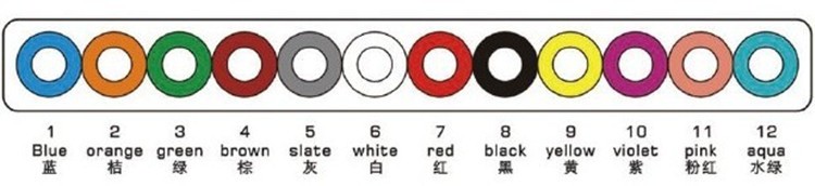 12 Colors 12F LC PC Fibre Optic Pigtail 0.9mm OM2 50 / 125μm 1.5m 900μm Loose buffer easy to strip