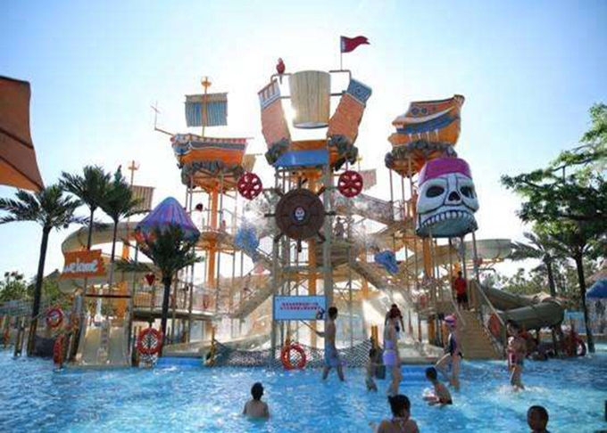 50 Persons 30m3/H Aqua Playground Pirate Ship Water House 5
