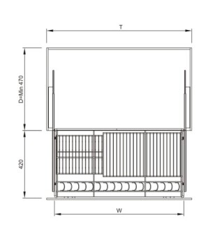 B002 Kitchen pull out basket drawer:Multi-purpose Basket
