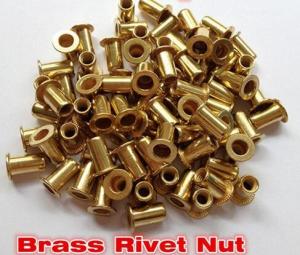 M5 Brass Rivet Nut Open end M5 Brass Insert nut metric flat head threaded insert Manufactures