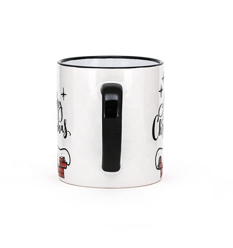 Travel White Christmas Ceramic Mug For Silk Print Handpaint Bulk Porcelain Christmas Dinnerware