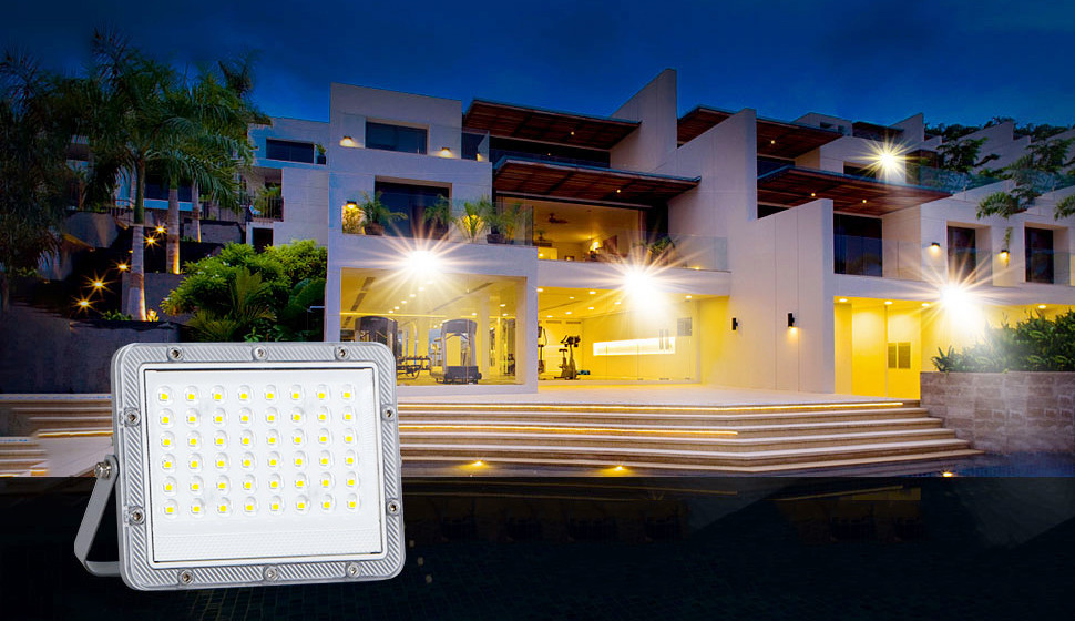 Aluminum Solar Flood Light 6000K - 6500K Brightest LED Flood Light For Harsh Environments