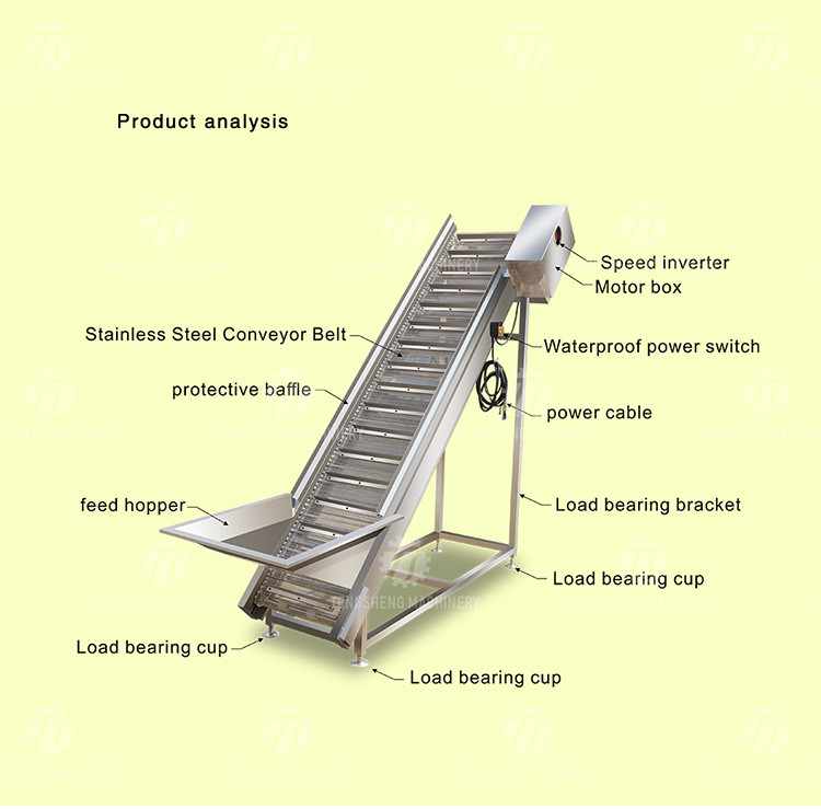 380V Vegetable Processing Machine Automatic Elevator Food Conveying