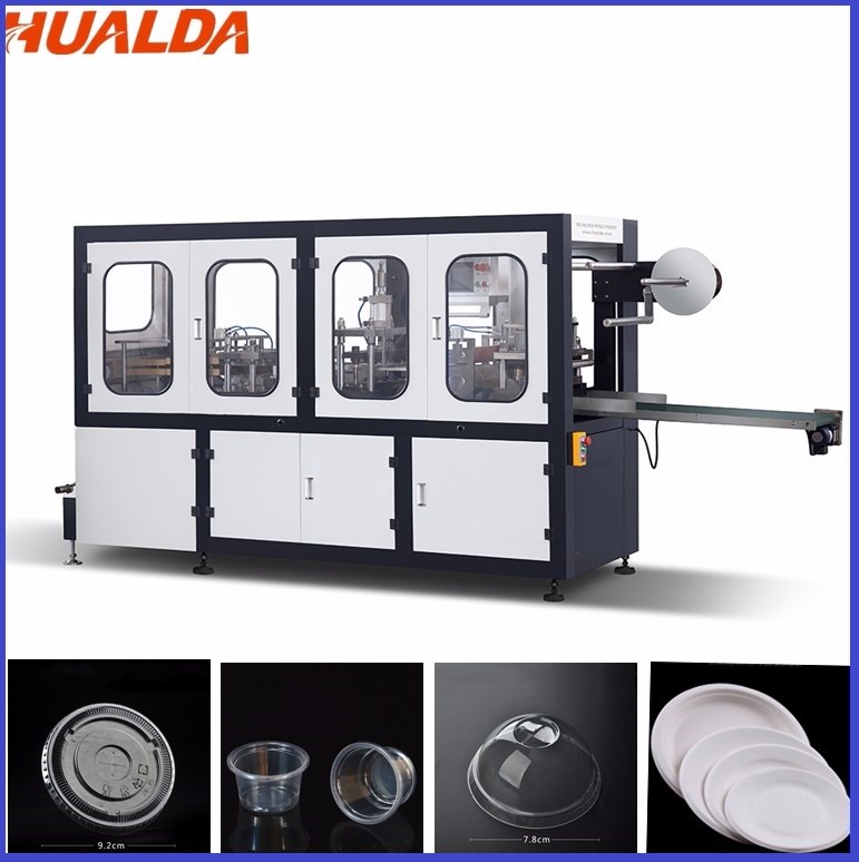 High Speed Paper Cup Forming Machine , 4 Kw Power Lid Forming Machine