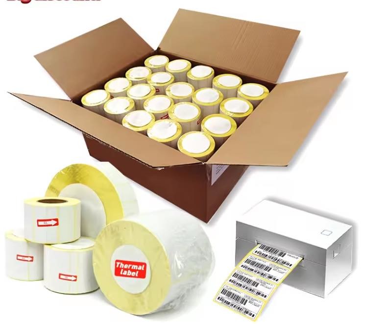 Weifang Made Printed Adhesive Direct Thermal Label Color Thermal Sticker Top Coated Thermal Sticker