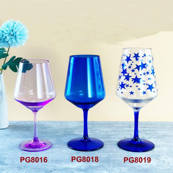 Logo Customization Acrylic Reusable Plastic Wine Glasses / Champagne Flutes