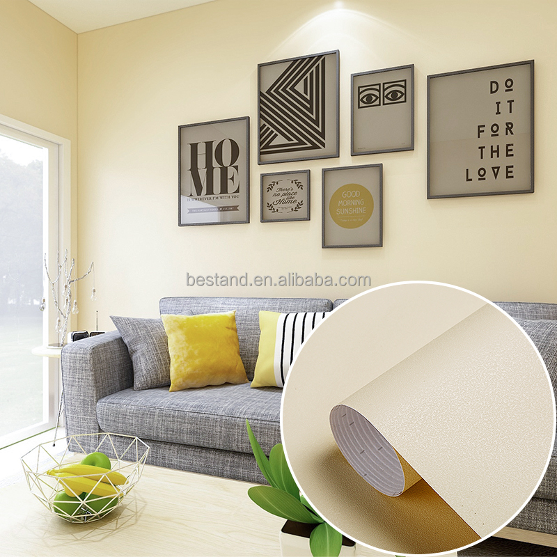 60cm 120cm Width Plain Grey Wallpaper Solid Color Vinyl Peel And Stick Wallpaper