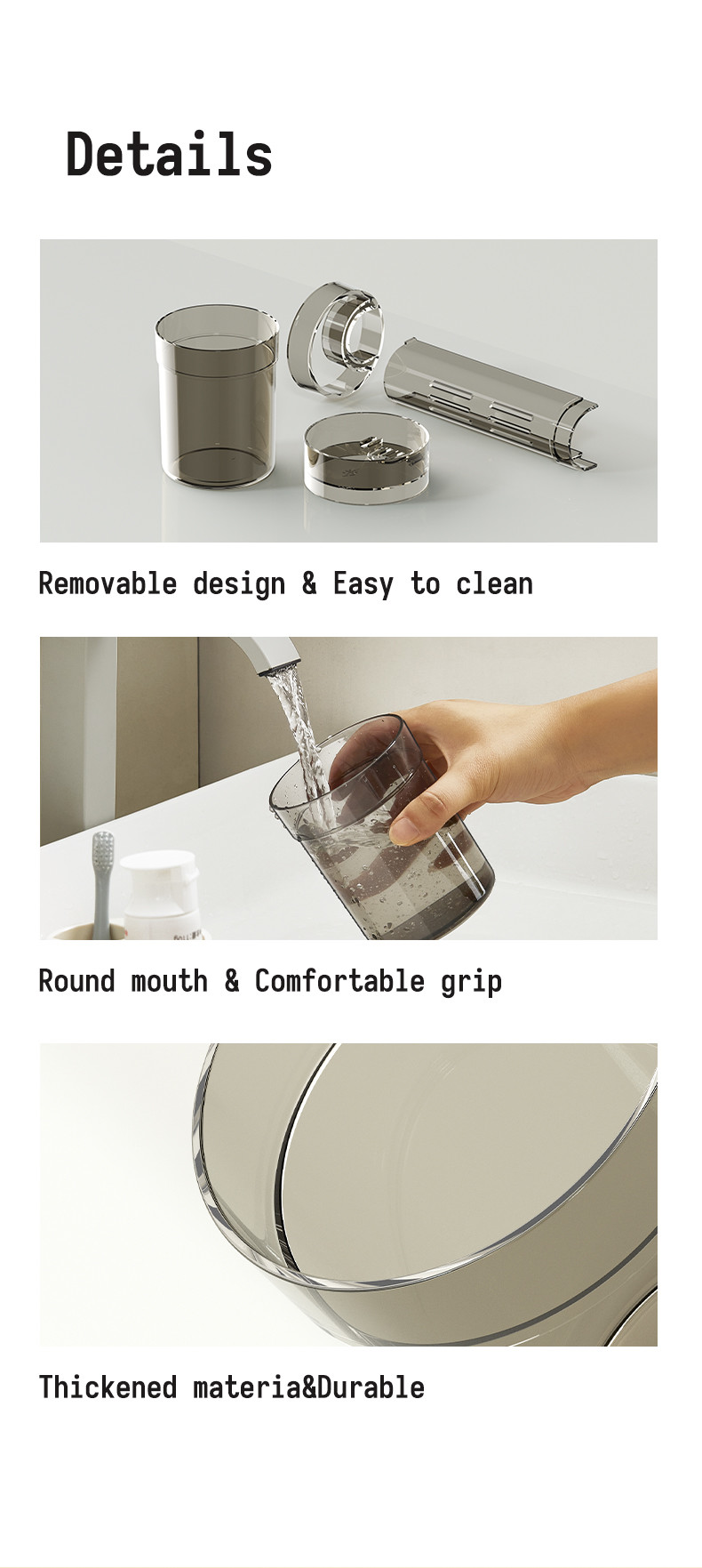 Toothbrush Holder Stand with Cover Cup Height Adjustable Electric Toothbrush Holders for Bathrooms