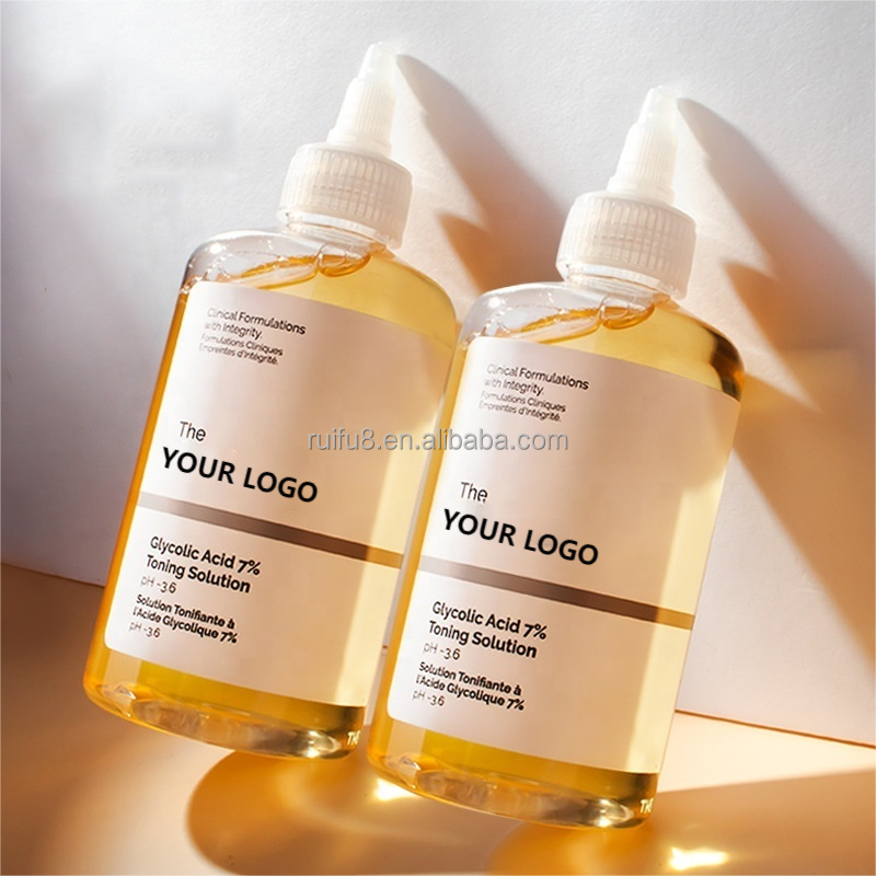 Face Skin Care 7% Glycolic Acid Fruit Acid Serum Moisturizing Hydrate Remove Blackheads Toner