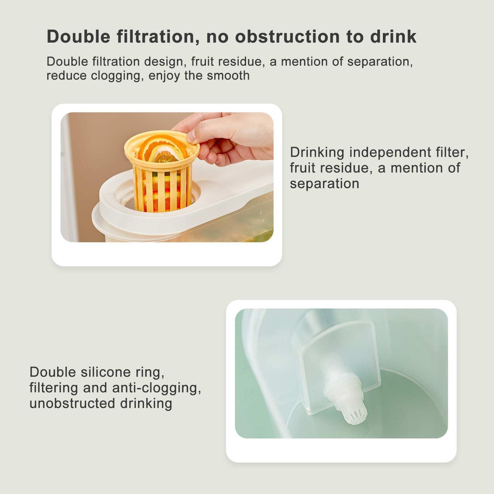 3.9L Large Refrigerator Ice Drink Container Plastic Juice Coffee Maker Cold Brew Filter Water Kettle With Spigot