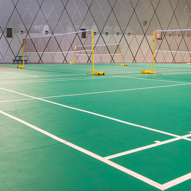 Safety PVC Sports Flooring Colorful Indoor Badminton Mat 6.0mm Thickness