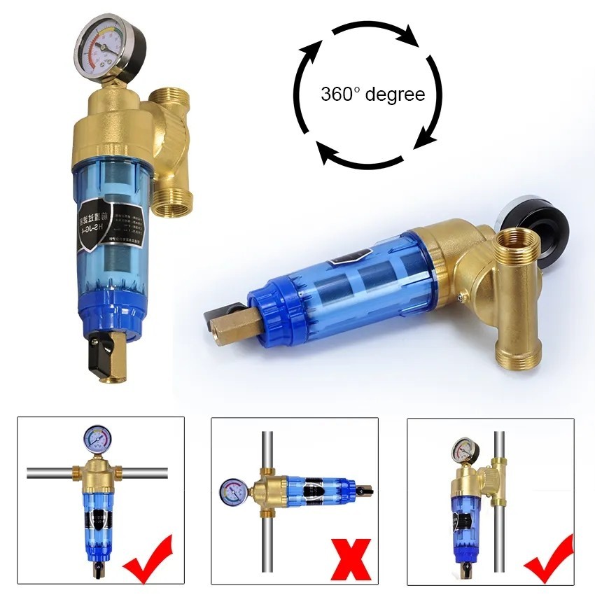 Cleanable Purifier Pipe Sediment Faucet Tap Water Pre Filter Central Purifier System