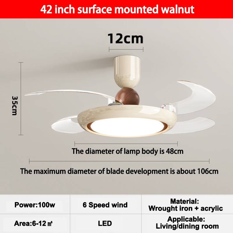 42 Inch Smart Luxury Indoor Fan Light , Modern Living Room Ceiling Fans With Bright Lights