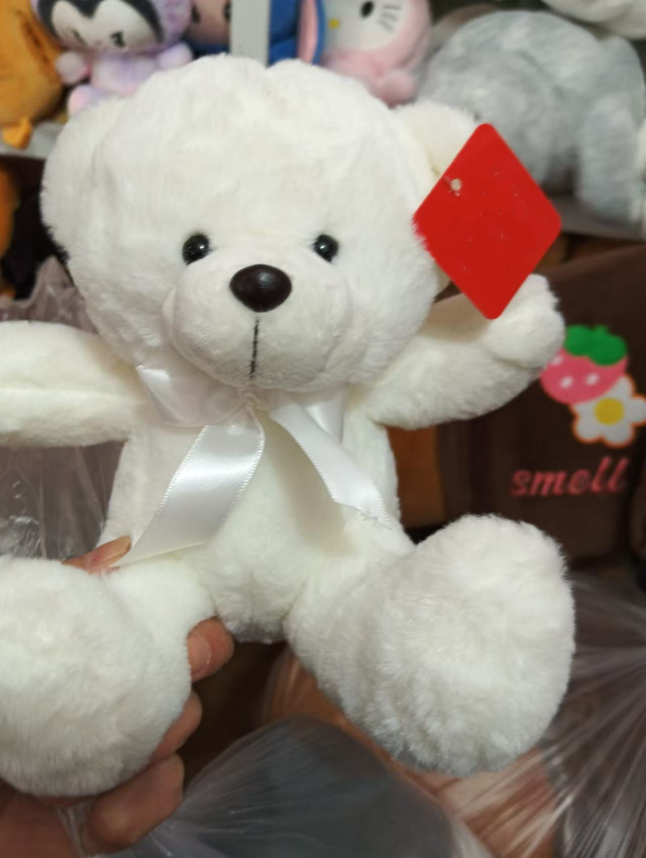 Plush toy stuffed toy white teddy bear Christmas holiday gift animal cartoon cute toy
