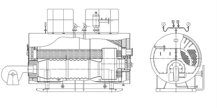 Eco Friendly Oil Fired Steam Boiler WNS Series For Plywood Plant Easy Maintenance