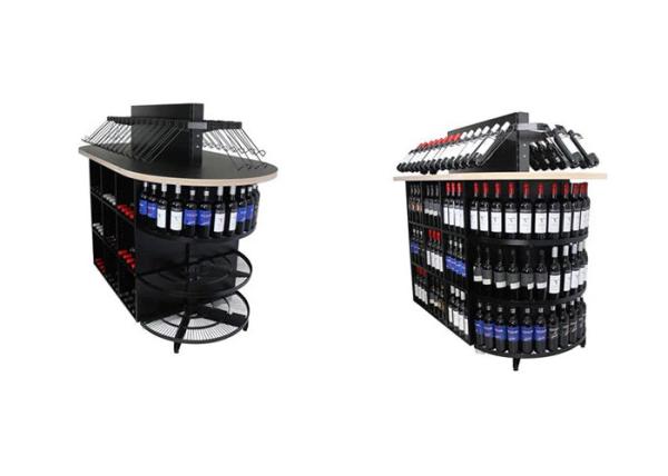 High-end Retail Wine Racks Wood/Metal Liquor Shelving for Stores, Supermarkets,