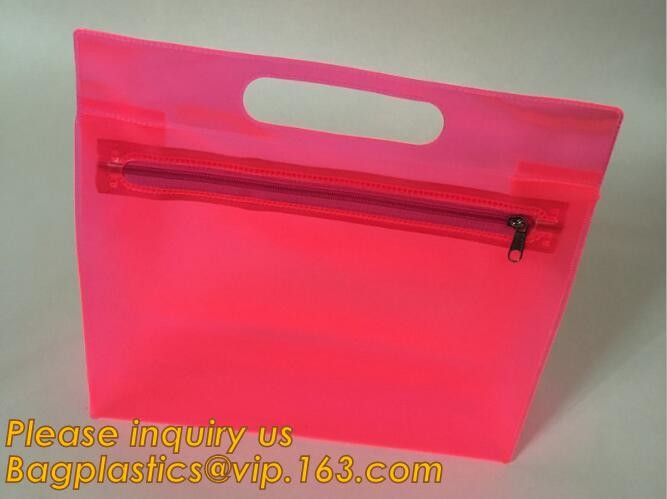 Plastic Bag OEM Custom PVC Loop Handle Image Printed Plastic Shopping Bag,Promotional Clear Waterproof Plastic Cosmetic