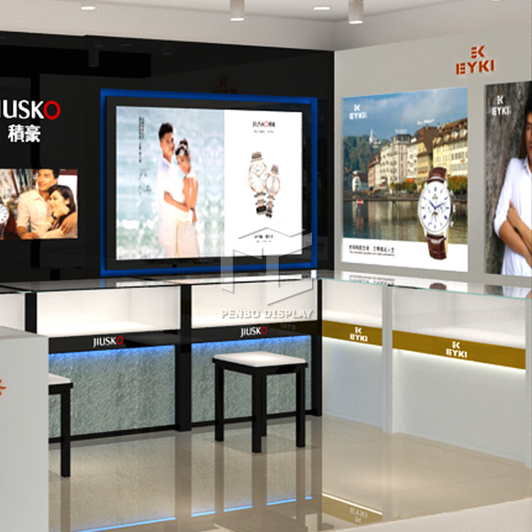 CDR Format Watch Shop Display Counter 2mm MDF Fingerprint Proof With Shop Logo