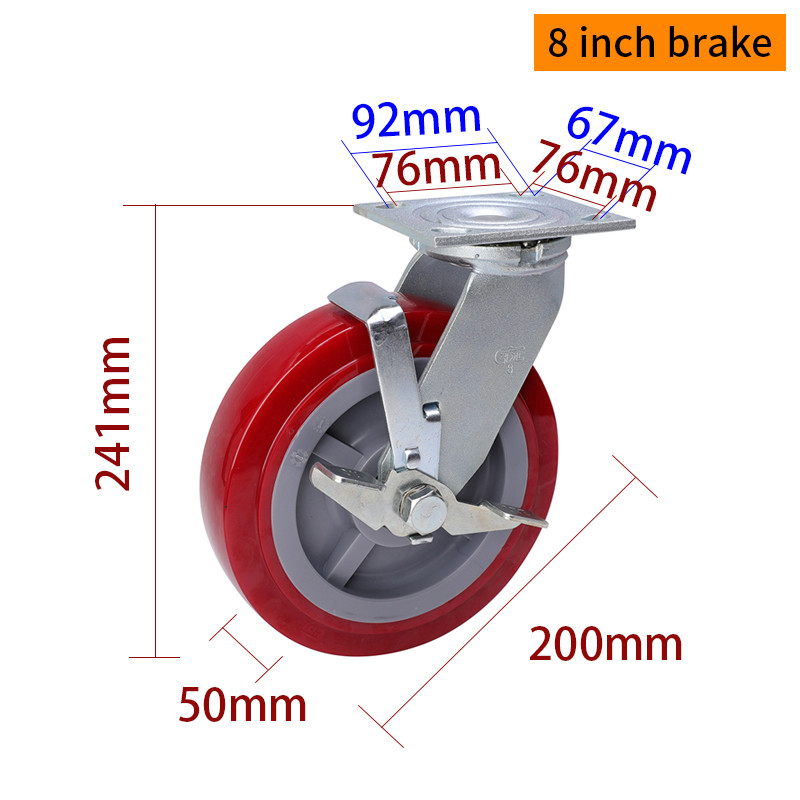 EDL Heavy Duty Casters 200mm 8 Inch Swivel Caster Wheels 738-86
