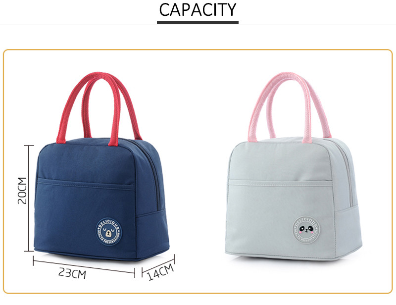 Adult 600D Polyester Aluminium Foil Thermal Tote Lunch Bag