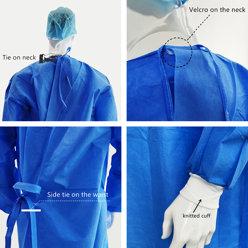 S&J OEM Protective Disposable Surgical Isolation Gown Uniform Doctor Surgical Gown Disposable