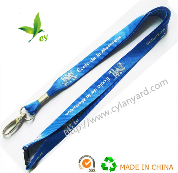 Imprinted logo polyester lanyards